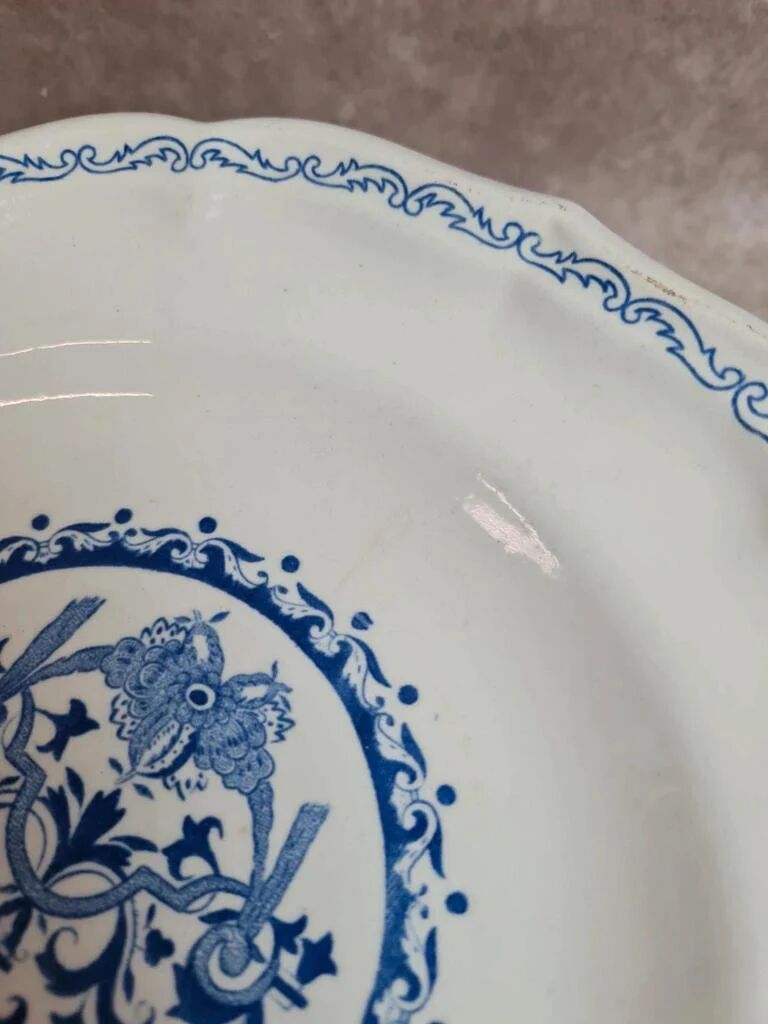 Pair of Gien plates model Rouen blue – classic decor
