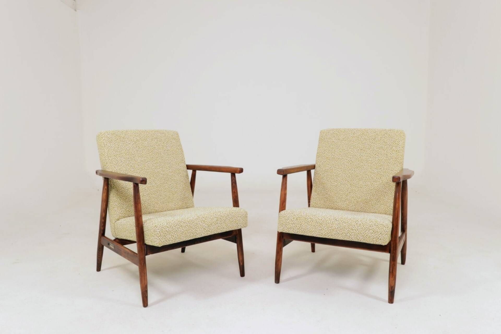 Pair de fauteuils vintage vert nebula 1970s