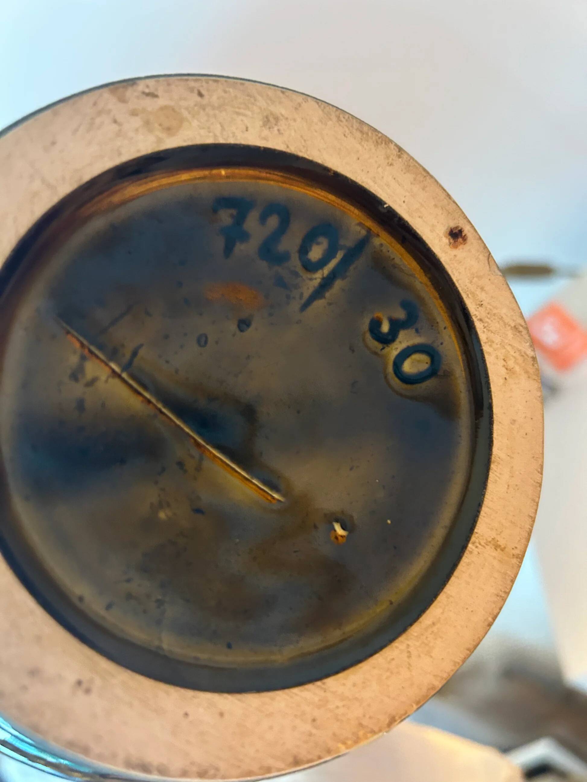 AK-Keramik: Olive lamp from a Mid Century vase