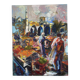 Le marché à Chypre, huile à couteau,  signé Alex Khattab