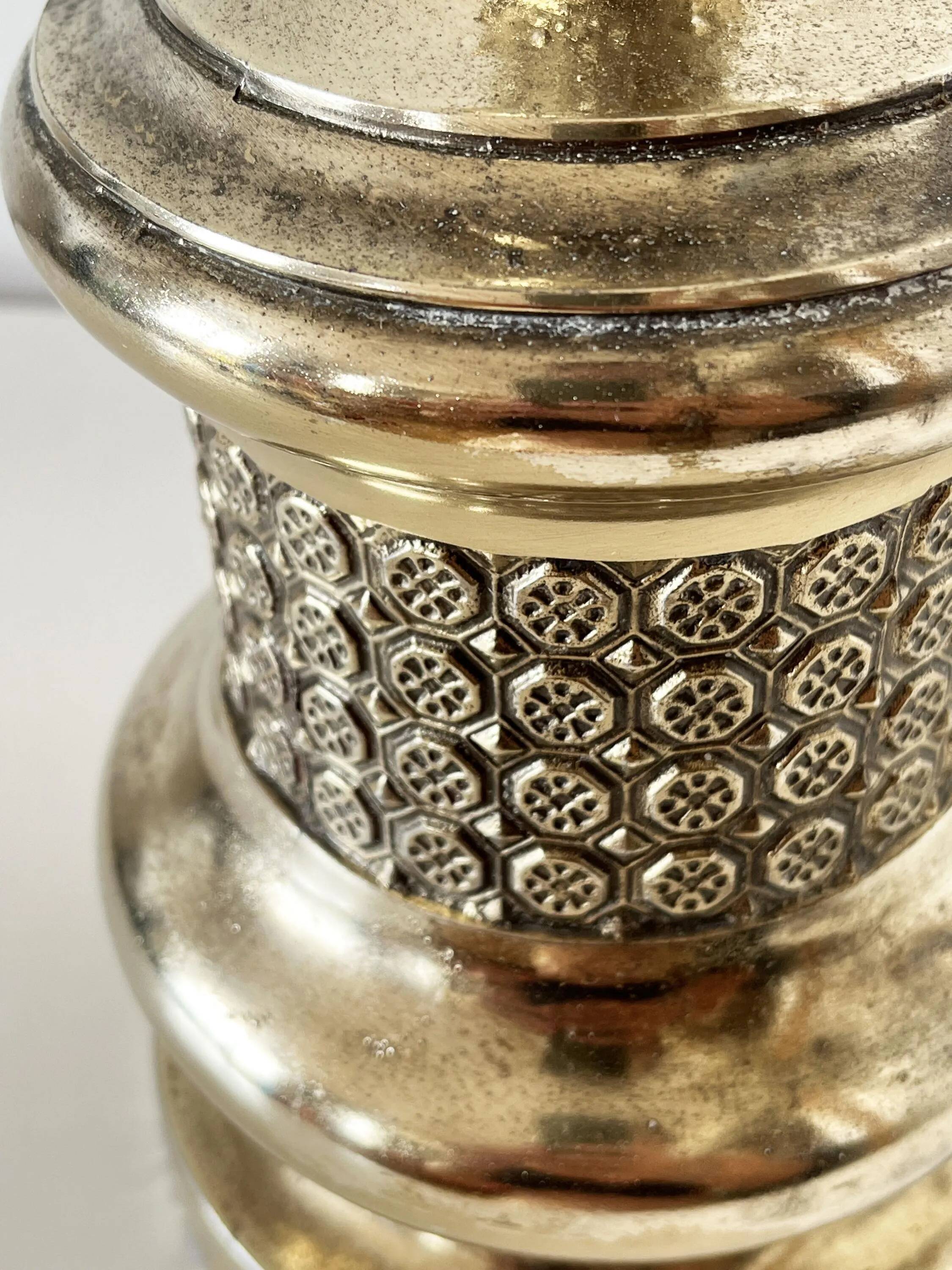 Gold-plated metal lamp base, 1950s