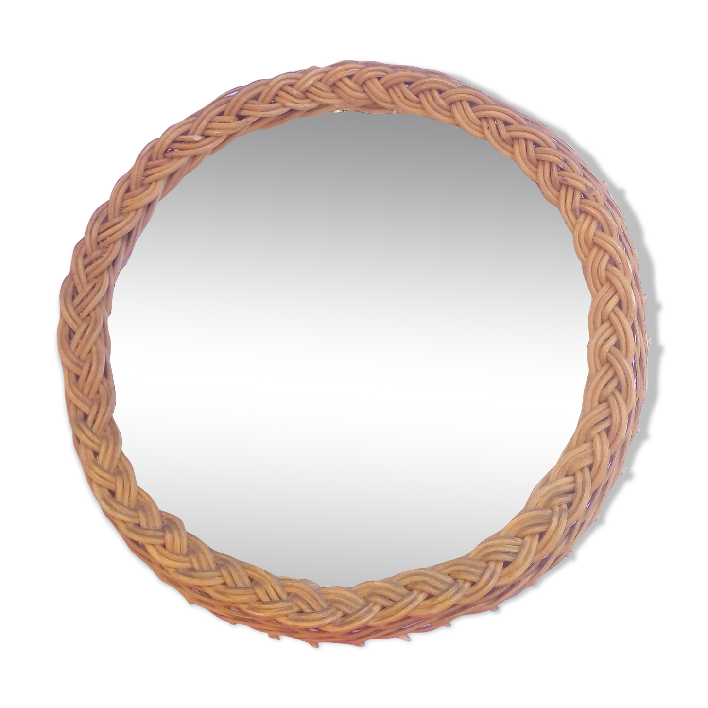 Mirror 20cm braided rattan