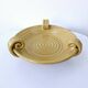 Vintage fruit bowl basket ocher ceramic art deco style