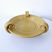 Vintage fruit bowl basket ocher ceramic art deco style