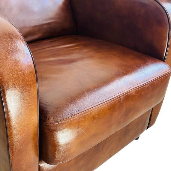 Vintage Club Chair in Brown Leather