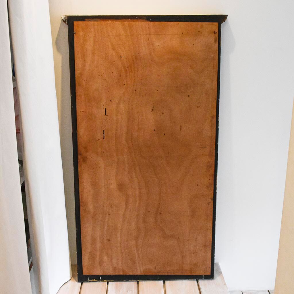 Mirror trumeau old golden wood carved pediment floral romantic painting h 135 cm