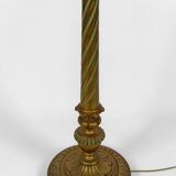 Floor lamp in gilded carved wood and pearly glass lampshade, Art Deco, France, Circa 1920