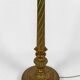 Lampadaire en bois sculpté doré et abat-jour en verre nacré, Art Déco, France, Circa 1920