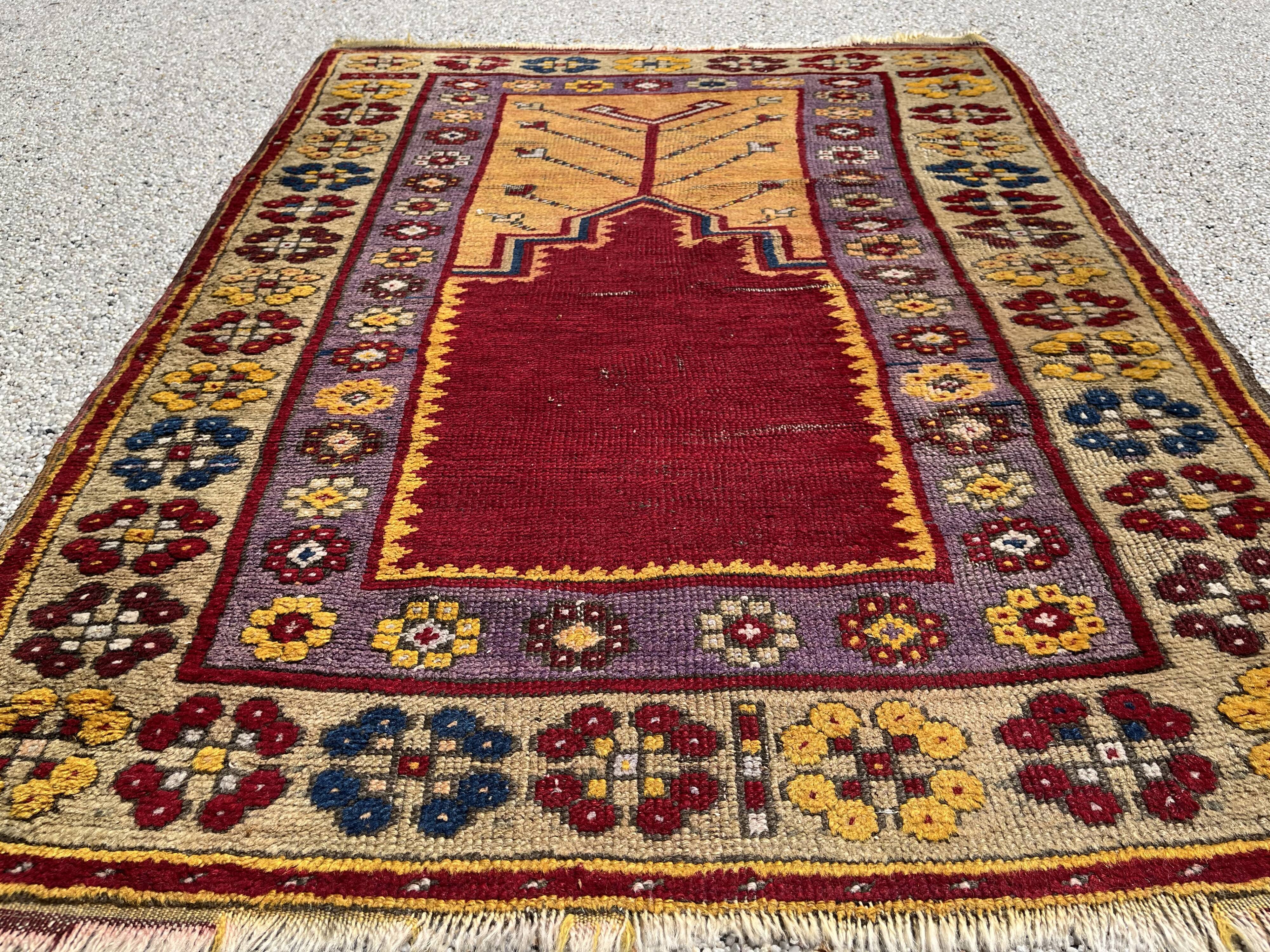 Turkish carpet of konya village / anatolian 19th