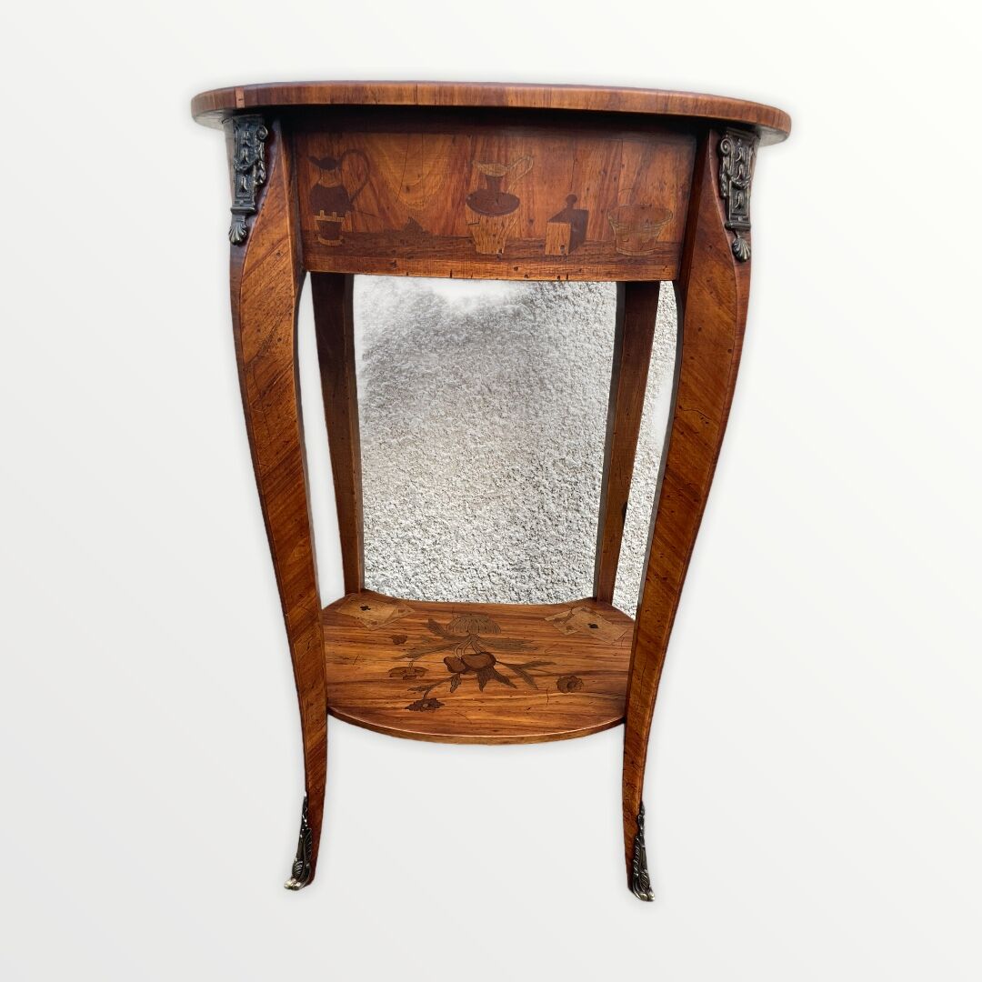 Table Rognon Marquetry Antique