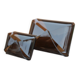 Vintage smoked plexiglass letter holder, mail holder and card holder