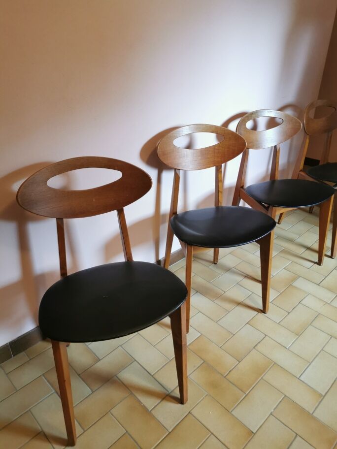 Lot de 4 chaises, années 70