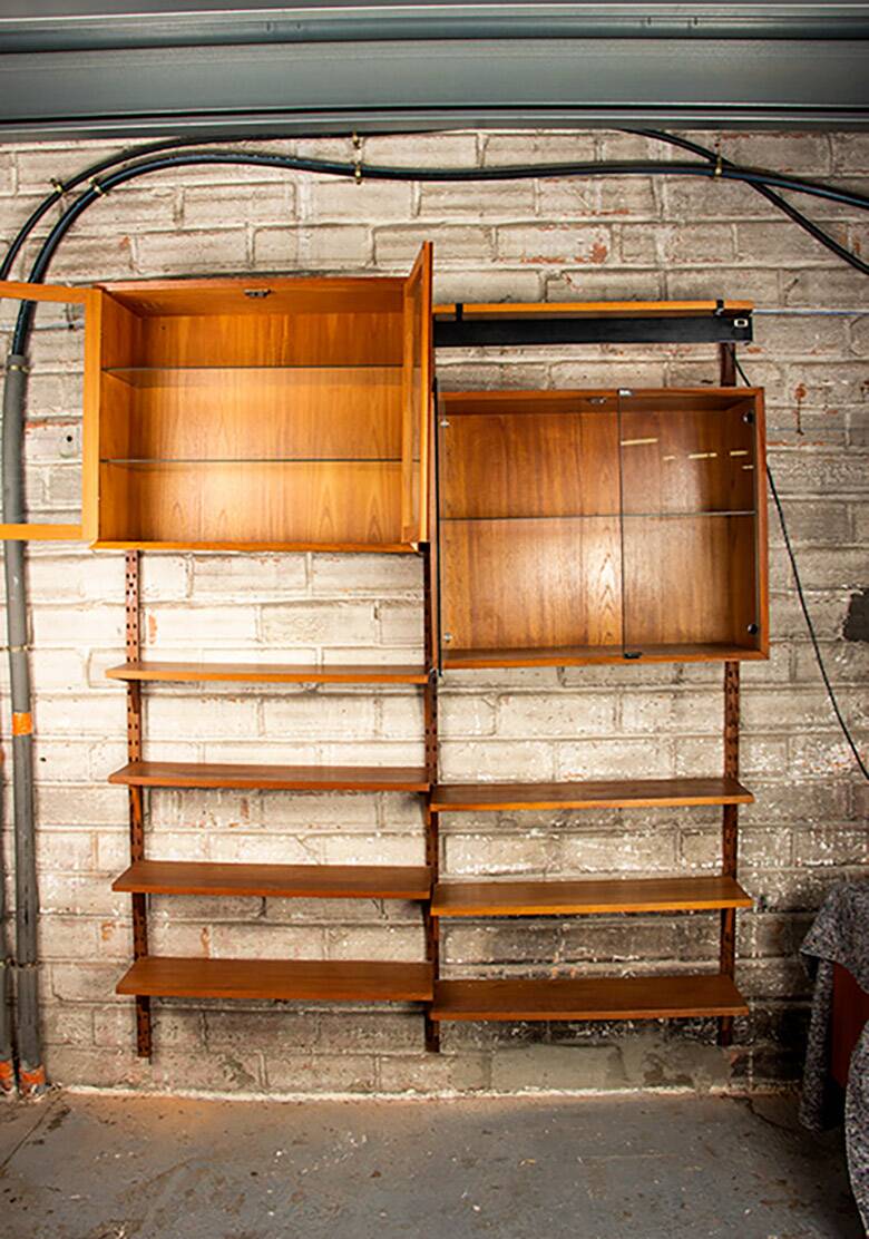 A Danish modular teak shelf, Poul Cadovius for Cado 1960 - 160 cm.
