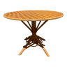 Rattan dining table and woven fins