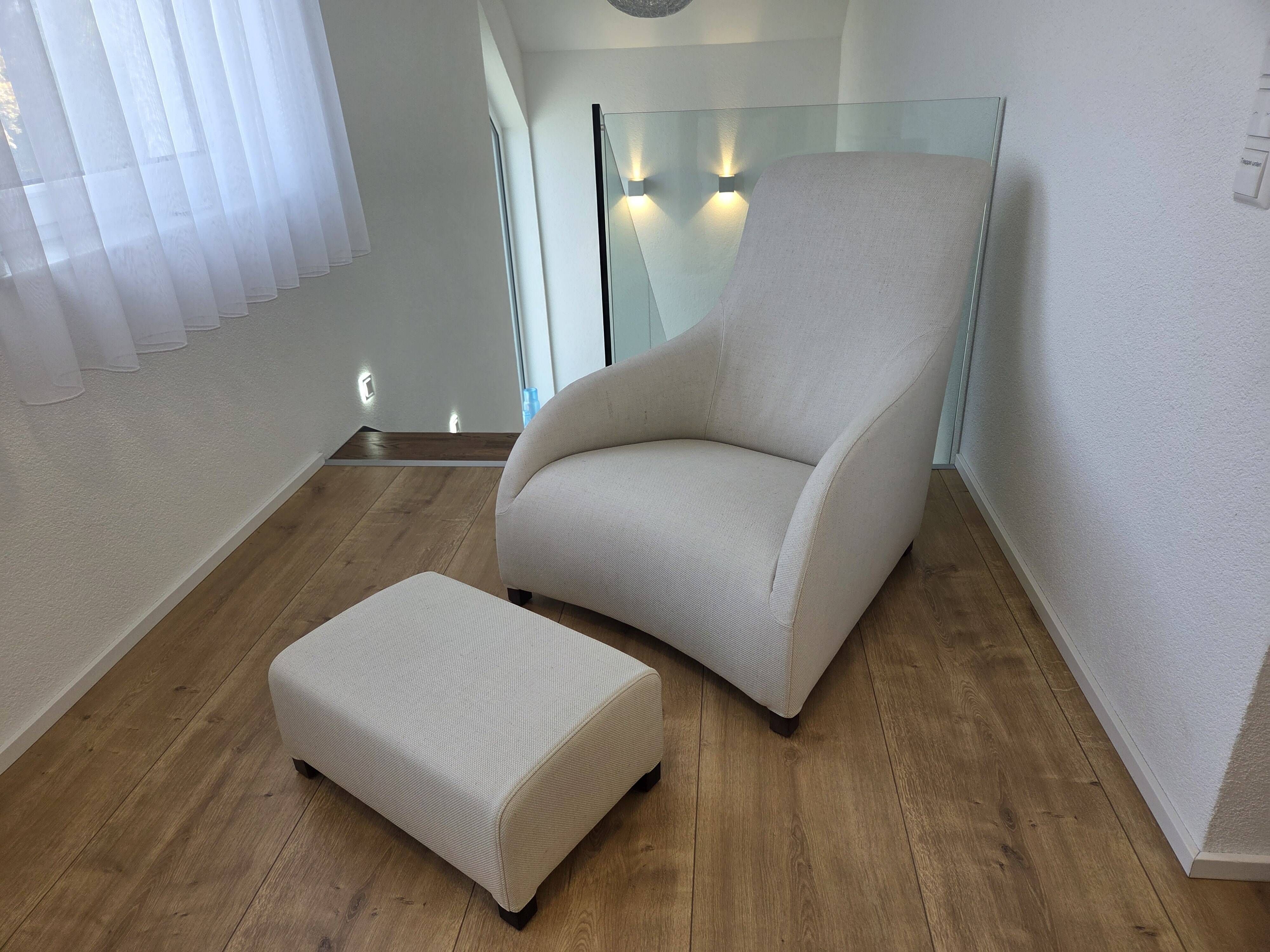 ​B&B Italia Maxalto Kalos Armchair & Ottoman by Antonio Citterio