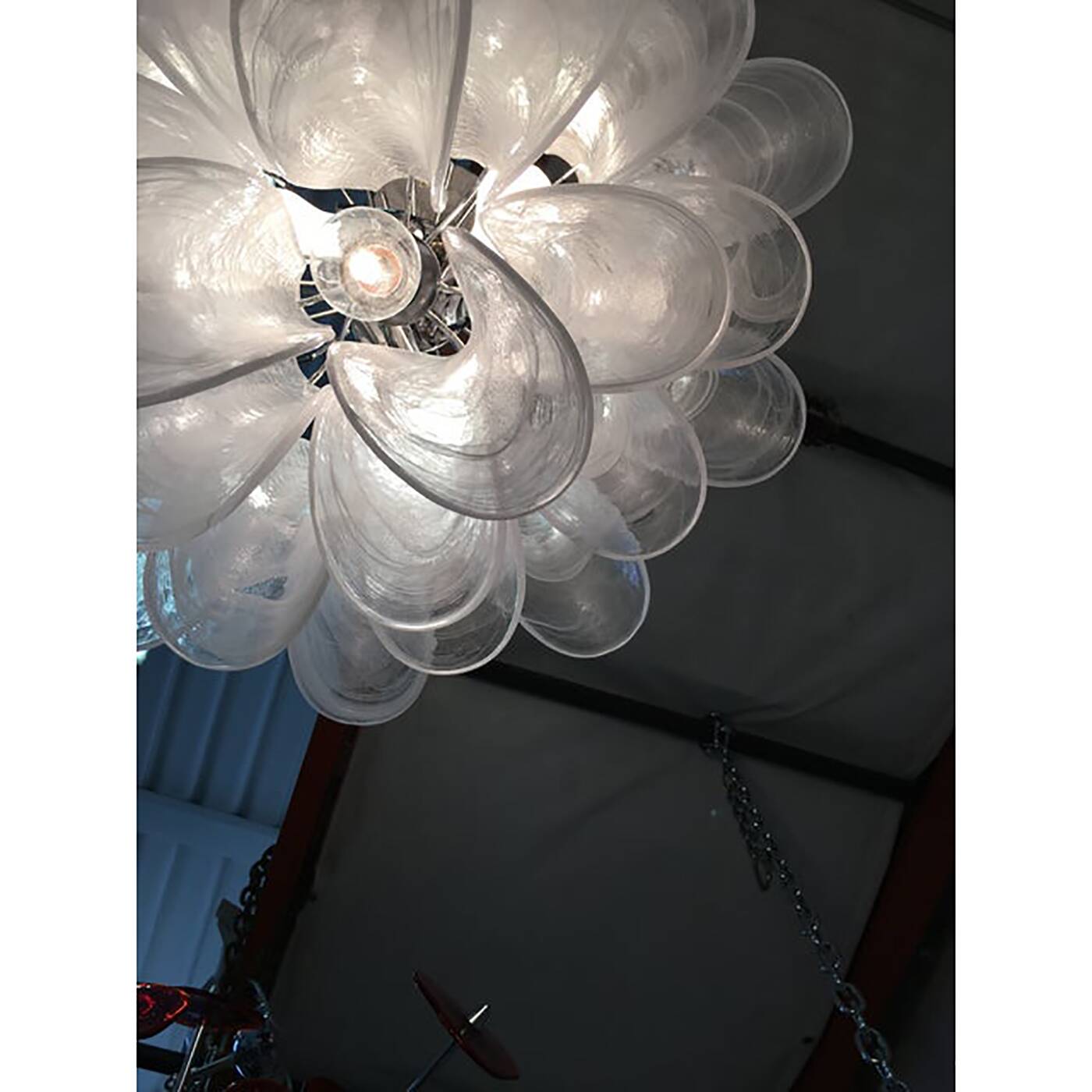 Murano Glass Sputnik Chandelier With Alabaster Italian Glass