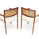 Set of 8 Danish Dining Chairs in Rosewood & Rattan attr. Niels Moller