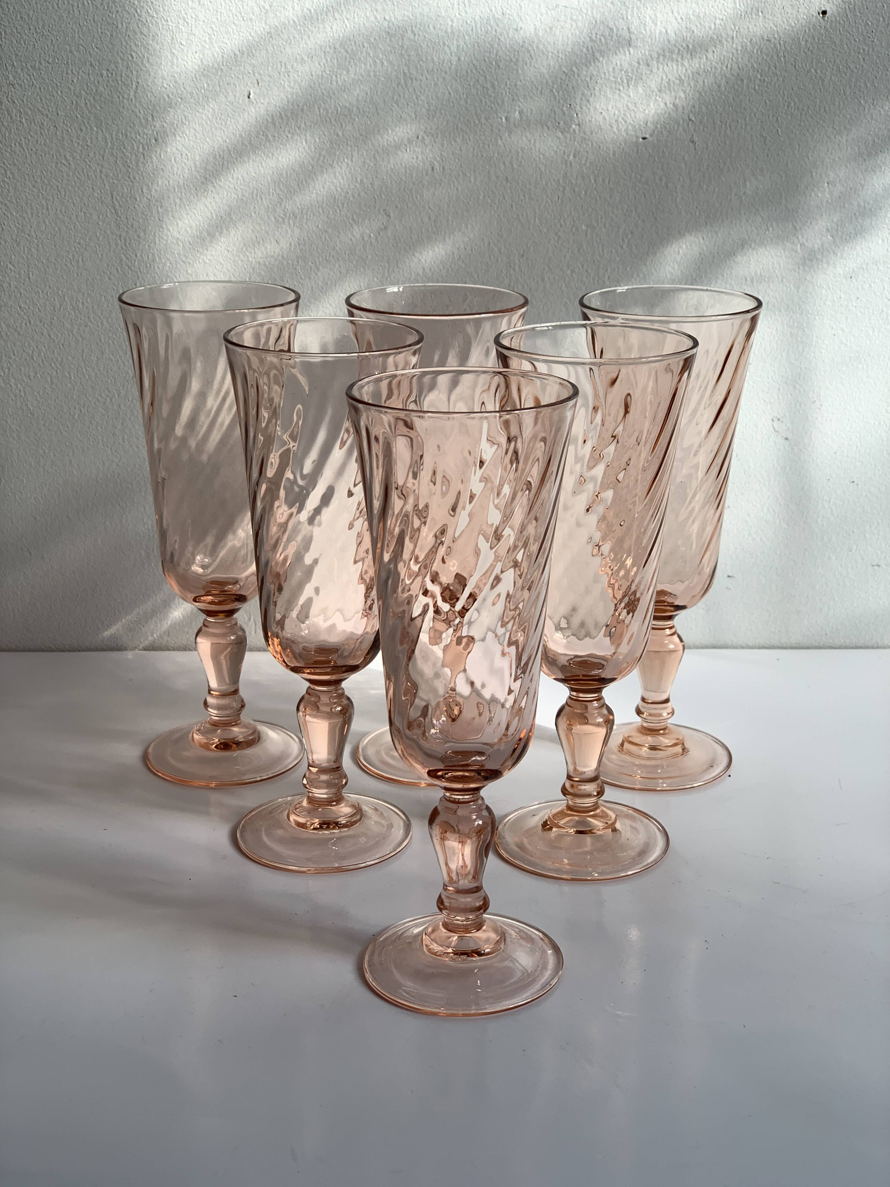 Vintage rose flutes