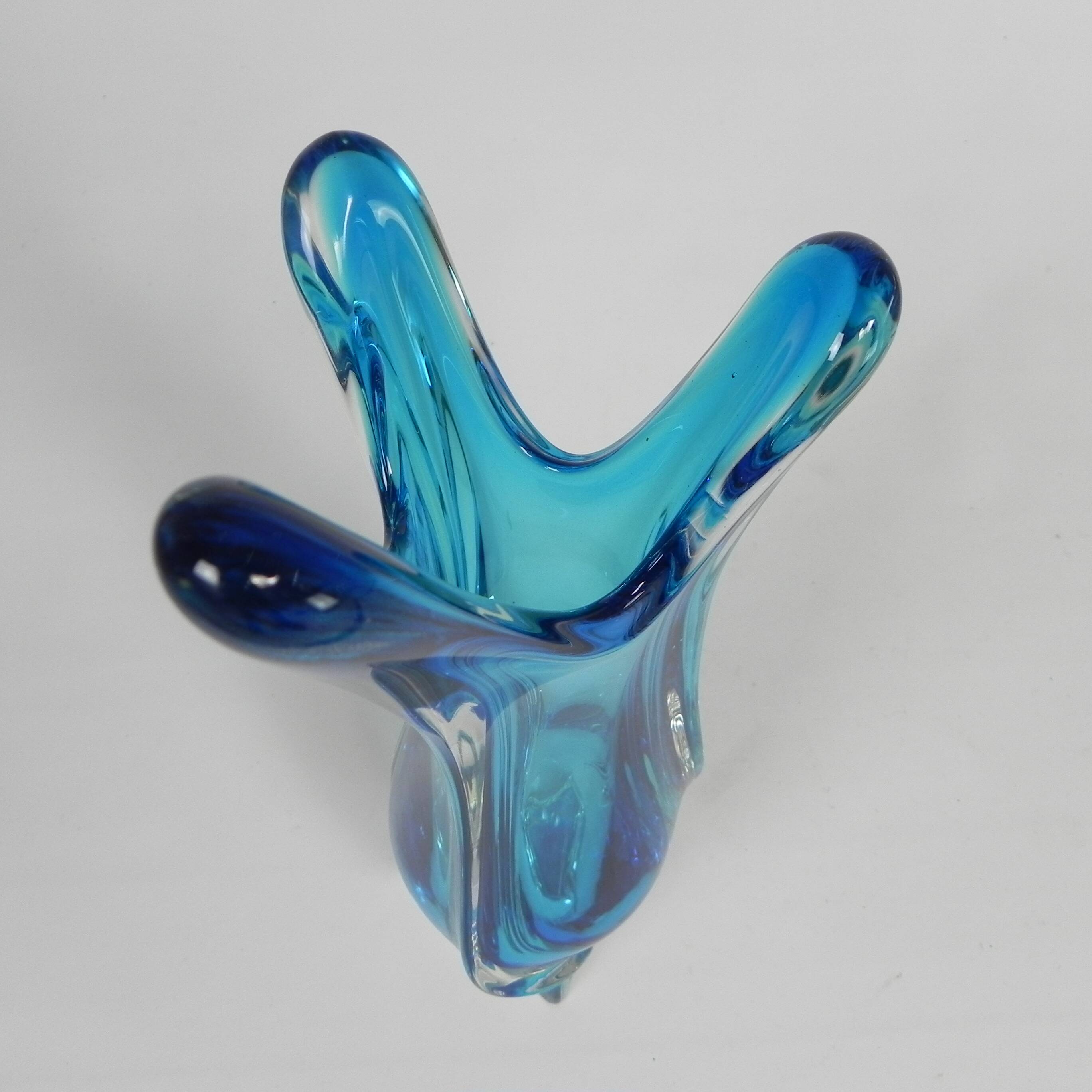 Vintage glass vase Val St. Lambert, 1950s