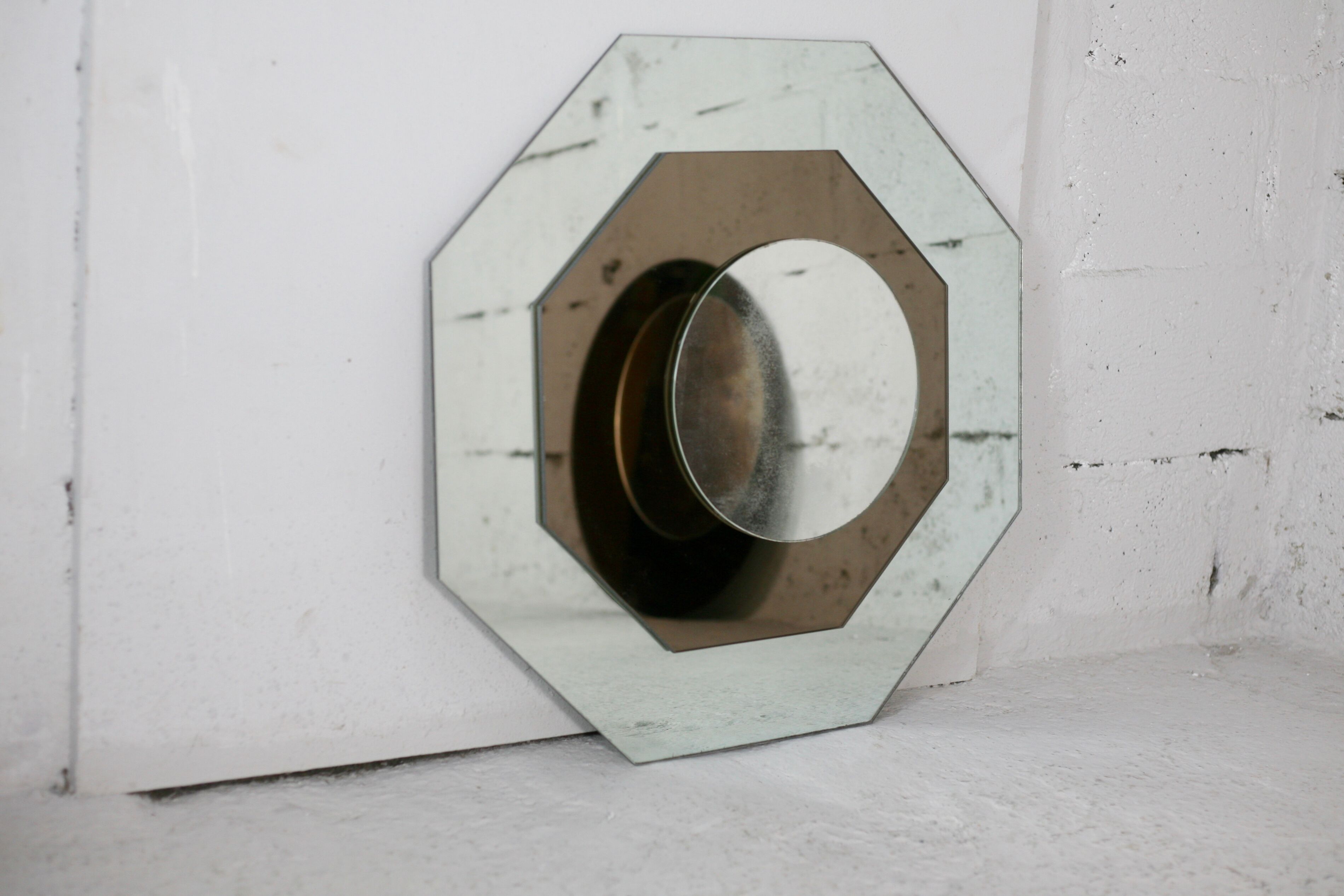 Pair of "kinetic" mirrors, France, circa 1970