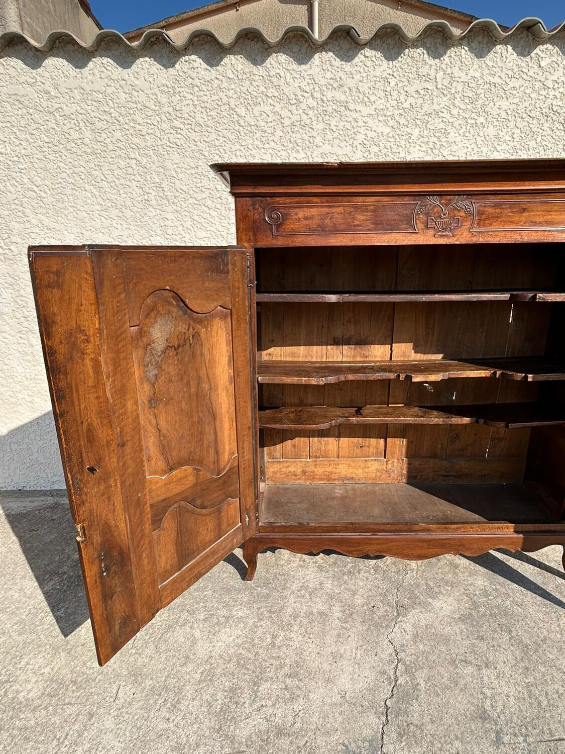 Antique wardrobe Louis XV style walnut
