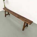 Antique bench in solid walnut