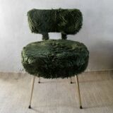 Chair and tripod stool "moumoute" by Pelfran, around 1970.