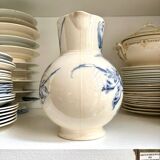 Sarreguemines pitcher, iron earthenware jug, "Narcissus" service