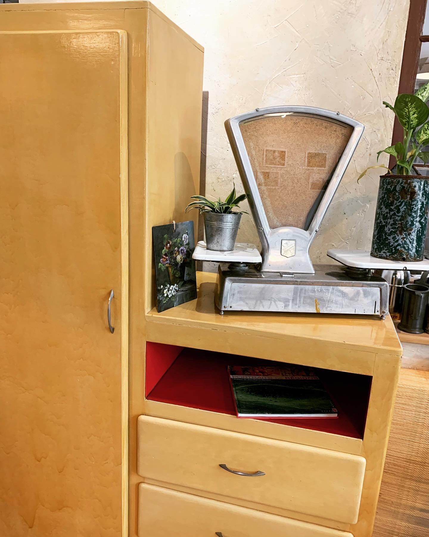 Yellow antique wardrobe