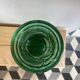 Vase vintage en verre vert année 1950 Bambicho Marseille décor fruits