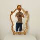 Antique baroque rococo mirror in gilded wood 77*47 cm