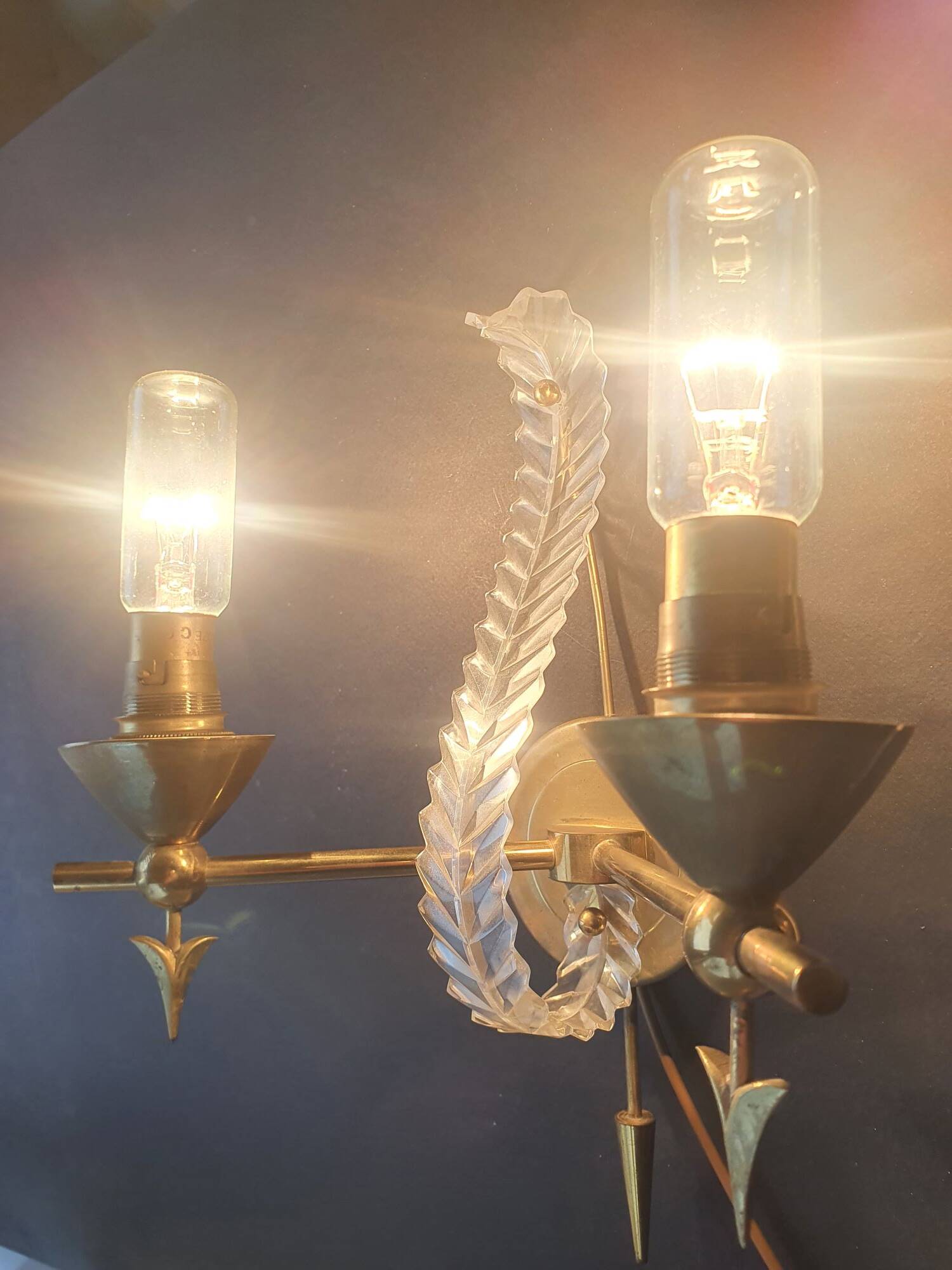 Pair of antique Art Deco wall sconces