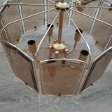 Glass and brass chandelier