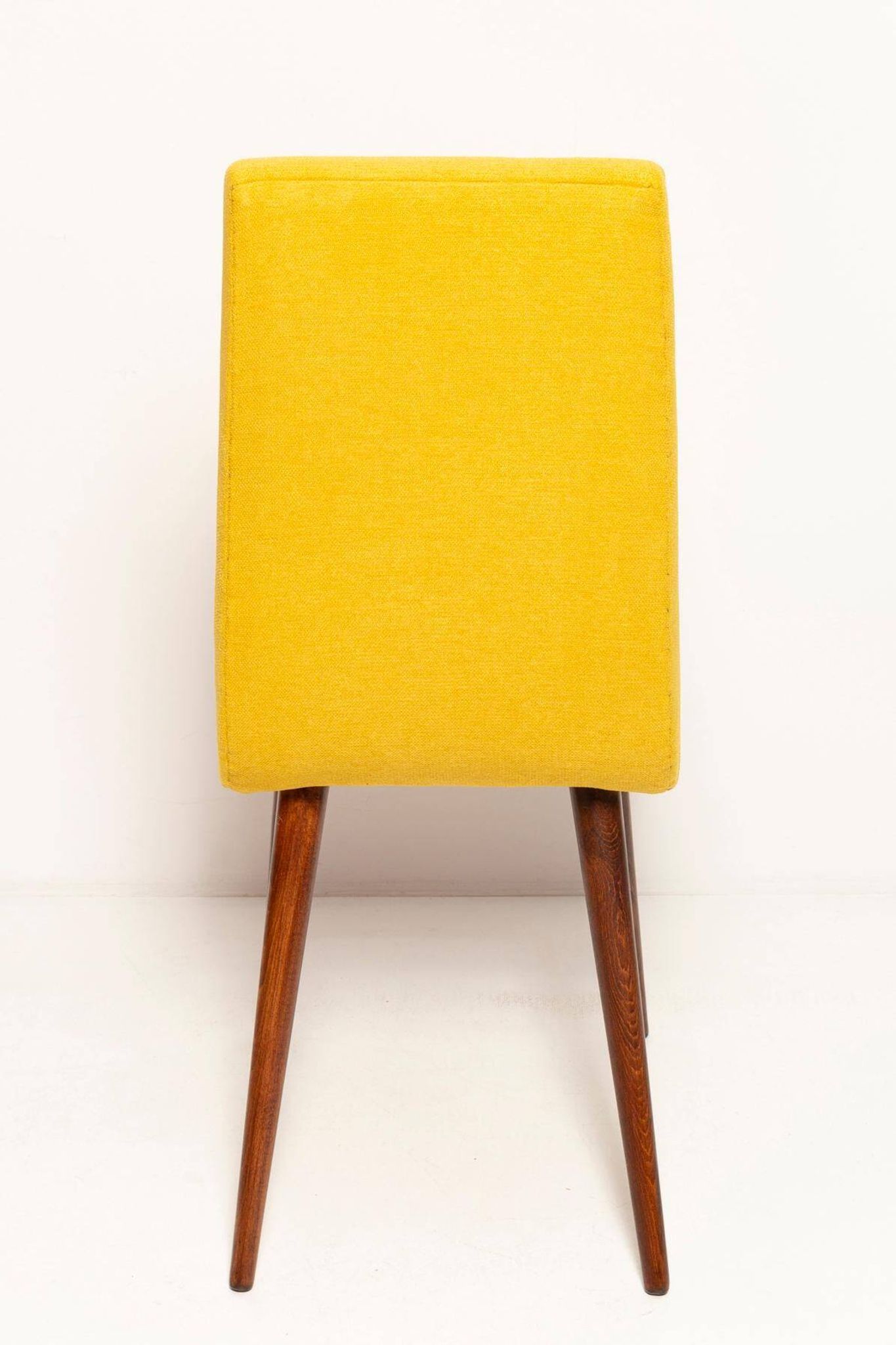 Mustard wool chair from the mid-century, Rajmund Halas, Europe, 1960s.