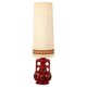 Ceramic Tall Enamelled Lamp in Red Tones Anonymous Artist France Vallauris 1960