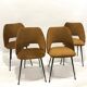 Set of 4 cocktail chairs in ocher velvet