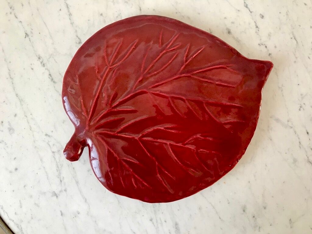 Ceramic sheet triflies burgundy 60s