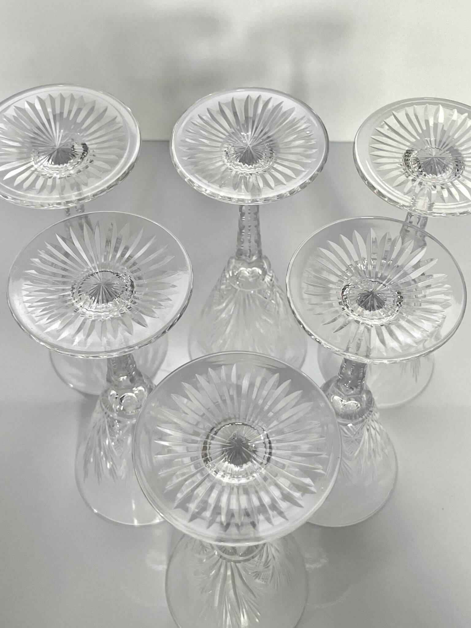 6 Saint-Louis Crystal Glasses - Nelly Model