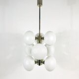 Kaiser chandelier with 9 arms in chrome, 1960s, Germany