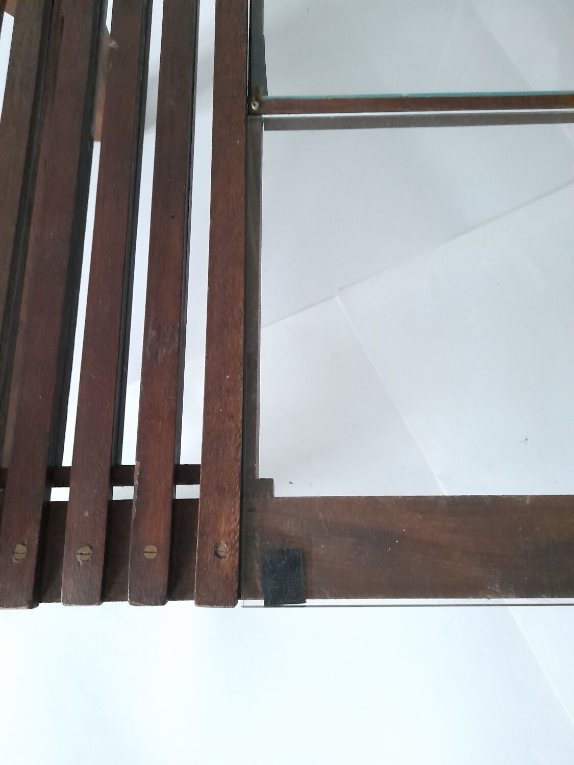 Table basse teck et verre années 60