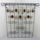 Black wire steel & wooden wall coat rack with hat shelf 1960's