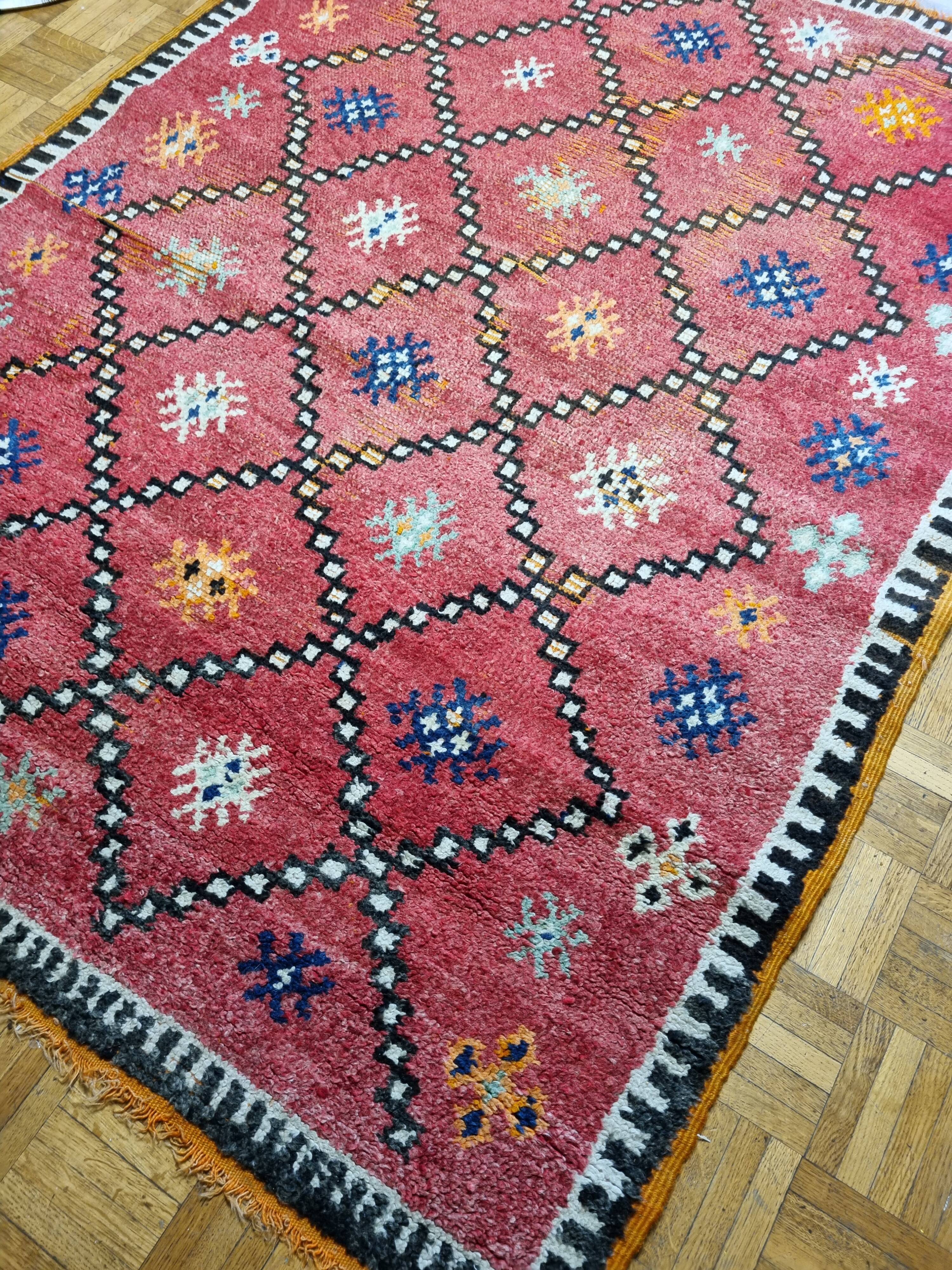 Moroccan Kilim handmade carpet, 166 cm x 131 cm