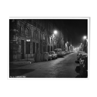 Tirage photographique encadré Paris en 1965 rue du Cherche-Midi