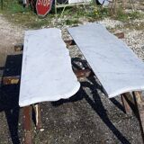 Pair of White Marble Shelves