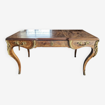 Louis XV style desk table in marquetry, Napoleon 1st period