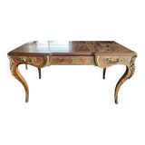 Louis XV style desk table in marquetry, Napoleon 1st period