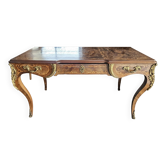 Louis XV style desk table in marquetry, Napoleon 1st period
