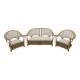 Mid-century Modern Italian Rattan and Wicker Two Armchairs and Sofa, 1970s