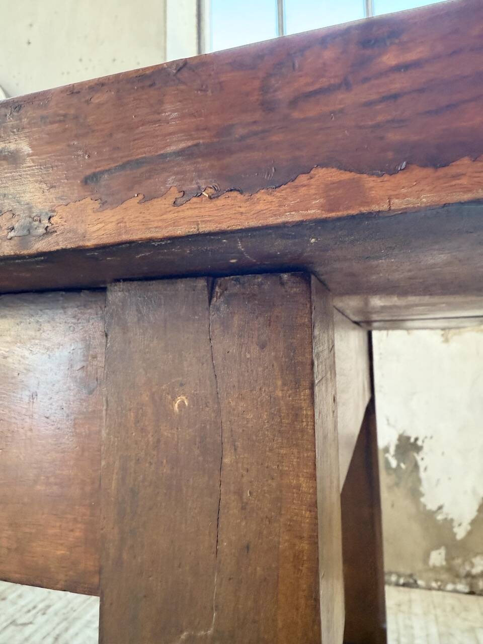 Rustic farmhouse table, solid oak, 2m