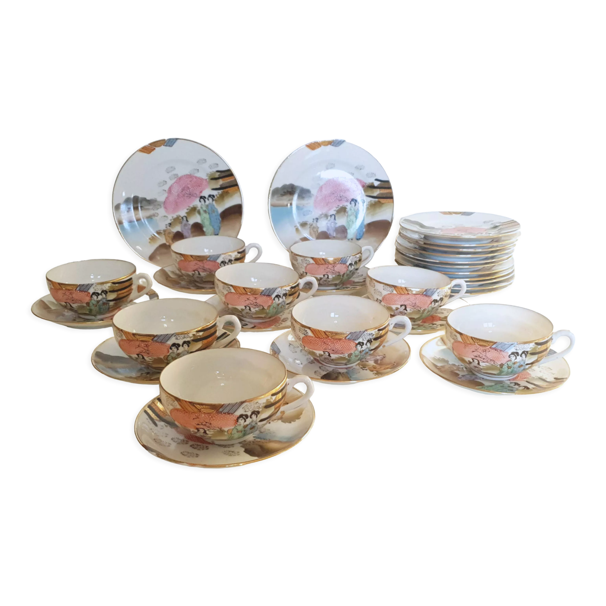 Satsuma Japanese porcelain tea set